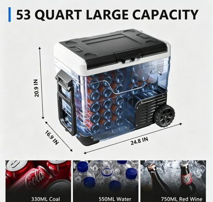 53QT Fast Cooling Portable Fridge Freezer