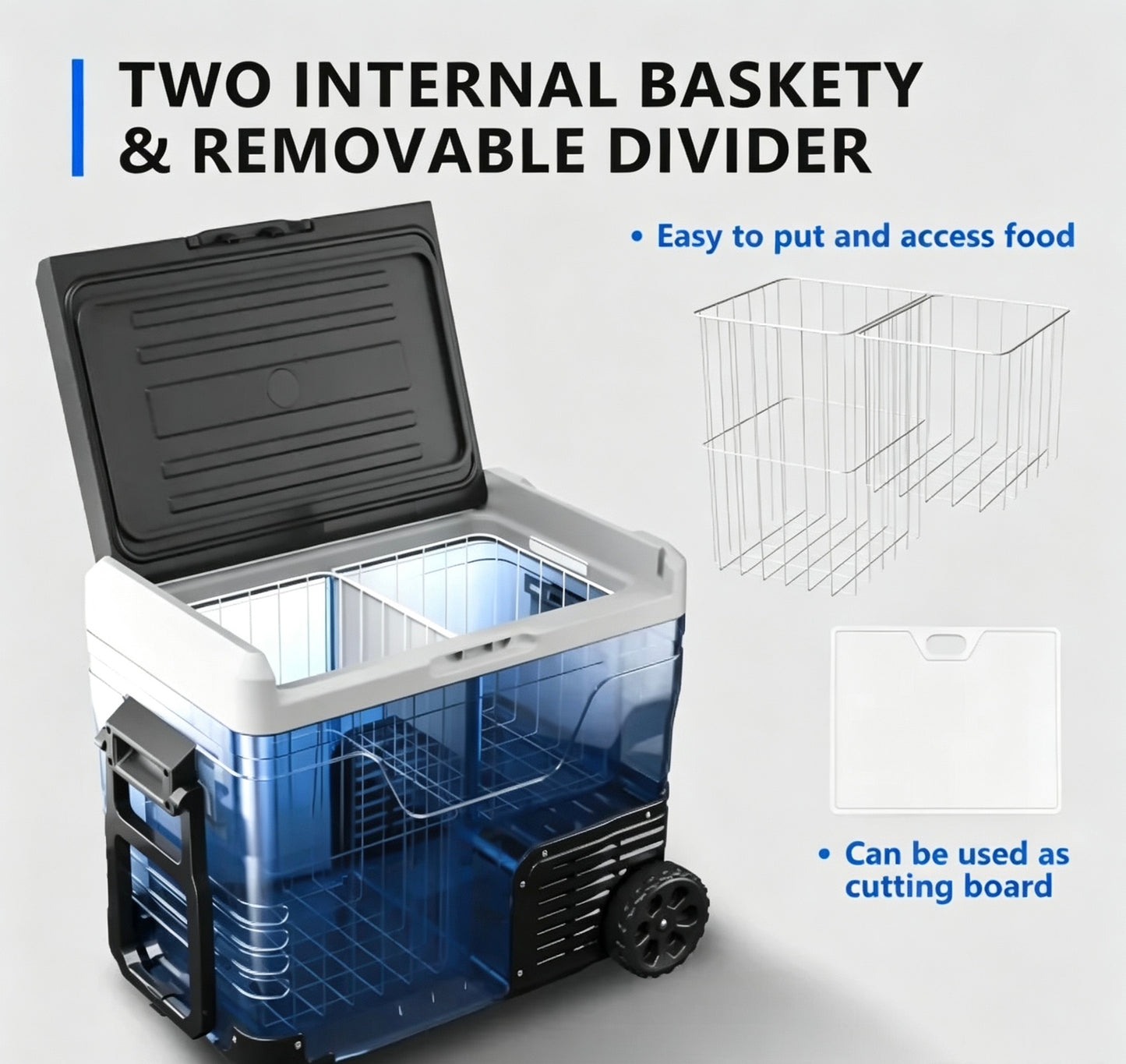 53QT Fast Cooling Portable Fridge Freezer