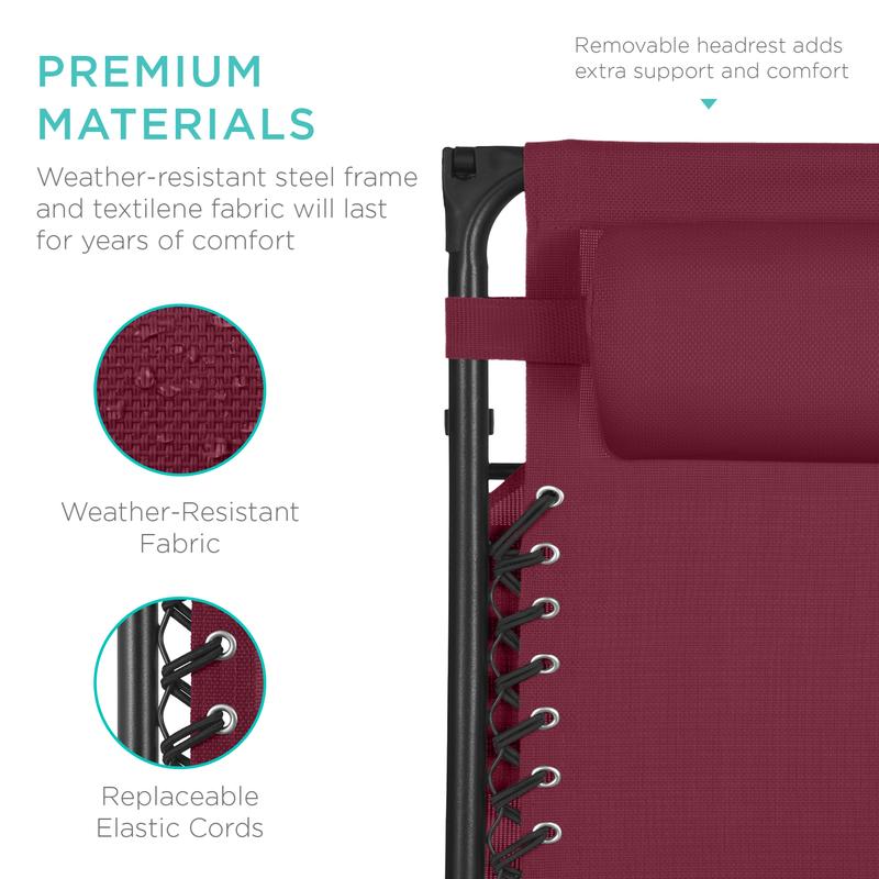 Extra Wide 30 Inch Folding Zero Gravity Outdoor Lounge Chair with Adjustable Sun Canopy