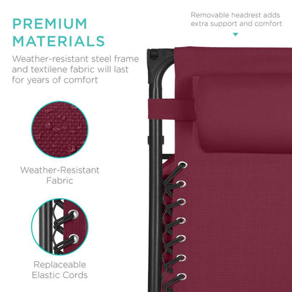 Extra Wide 30 Inch Folding Zero Gravity Outdoor Lounge Chair with Adjustable Sun Canopy